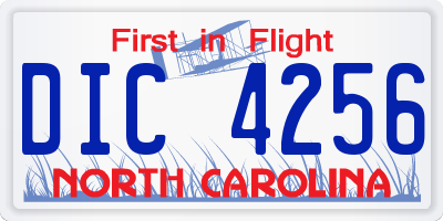 NC license plate DIC4256