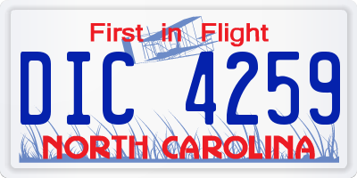 NC license plate DIC4259