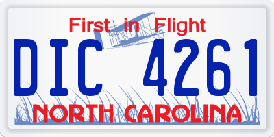 NC license plate DIC4261