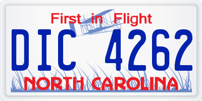 NC license plate DIC4262