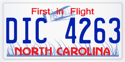 NC license plate DIC4263