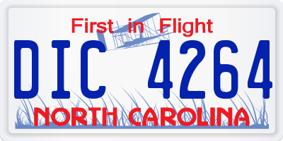 NC license plate DIC4264