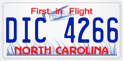 NC license plate DIC4266