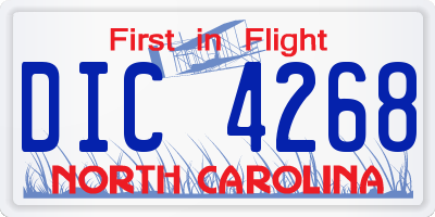 NC license plate DIC4268