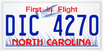 NC license plate DIC4270
