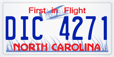 NC license plate DIC4271