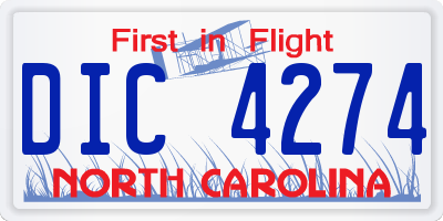 NC license plate DIC4274