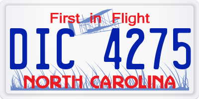 NC license plate DIC4275