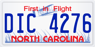 NC license plate DIC4276