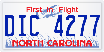 NC license plate DIC4277