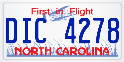 NC license plate DIC4278