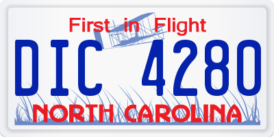 NC license plate DIC4280