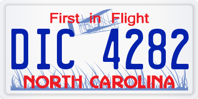 NC license plate DIC4282