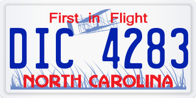 NC license plate DIC4283