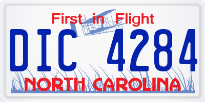 NC license plate DIC4284