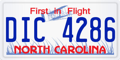 NC license plate DIC4286