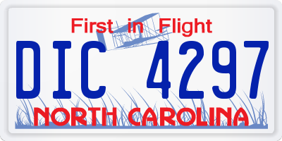 NC license plate DIC4297
