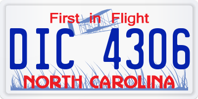 NC license plate DIC4306