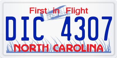 NC license plate DIC4307
