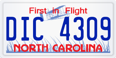 NC license plate DIC4309