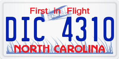 NC license plate DIC4310