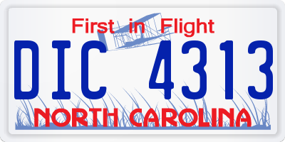 NC license plate DIC4313