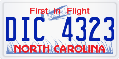 NC license plate DIC4323