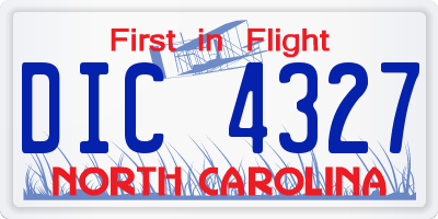 NC license plate DIC4327