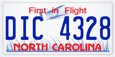 NC license plate DIC4328