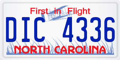 NC license plate DIC4336