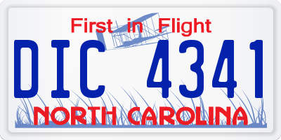NC license plate DIC4341