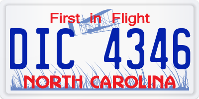 NC license plate DIC4346