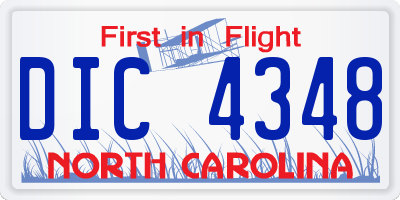 NC license plate DIC4348