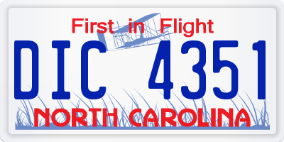 NC license plate DIC4351