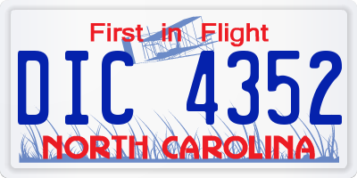 NC license plate DIC4352