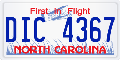 NC license plate DIC4367