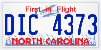 NC license plate DIC4373