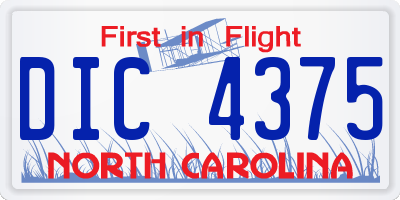 NC license plate DIC4375
