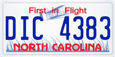 NC license plate DIC4383