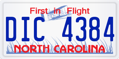 NC license plate DIC4384