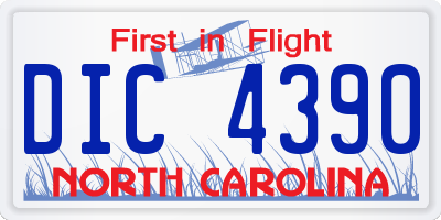 NC license plate DIC4390