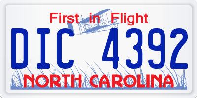 NC license plate DIC4392