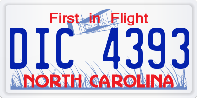 NC license plate DIC4393