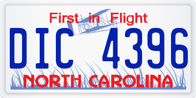 NC license plate DIC4396