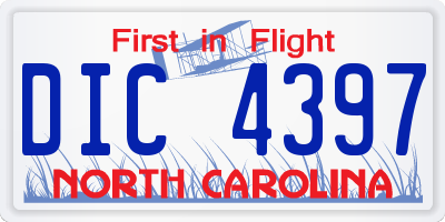 NC license plate DIC4397