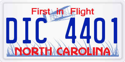 NC license plate DIC4401