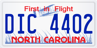 NC license plate DIC4402