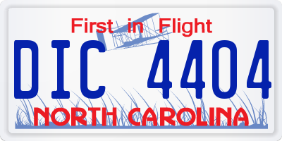 NC license plate DIC4404