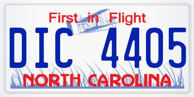 NC license plate DIC4405
