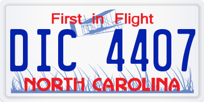NC license plate DIC4407